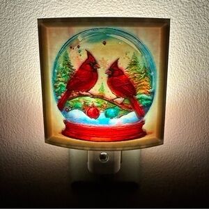 Cardinal Snow Globe Night Light